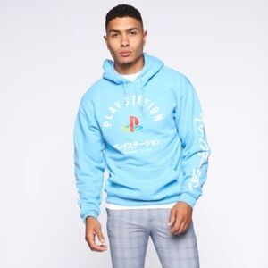 ​PlayStation Japan 1994 Teal Hoodie Large L Sony Gaming Sweatshirt
